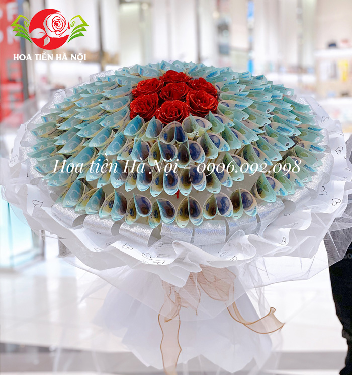 bó hoa bằng tiền 500k