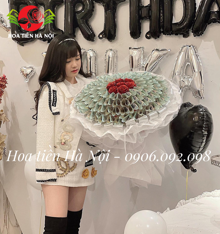 bó hoa bằng tiền 500k
