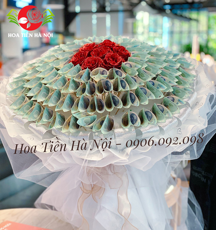 bó hoa bằng tiền 500k