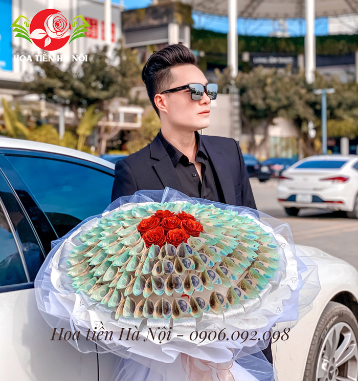 bó hoa bằng tiền 500k