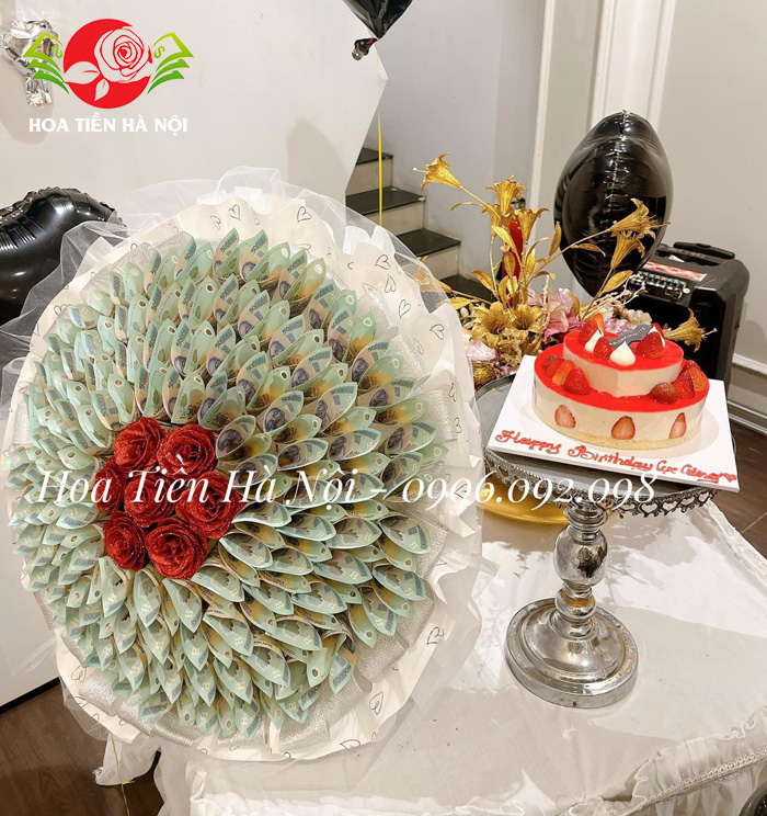 bó hoa bằng tiền 500k