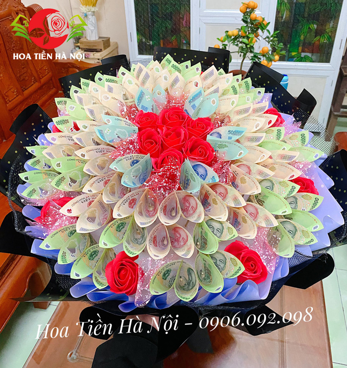 bó hoa bằng tiền 10 triệu