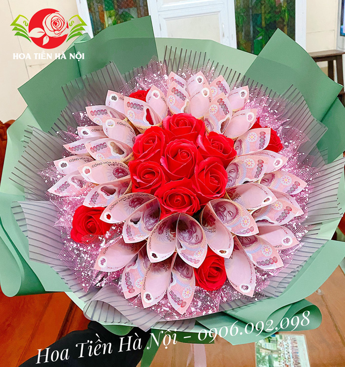 bó hoa bằng tiền 50k