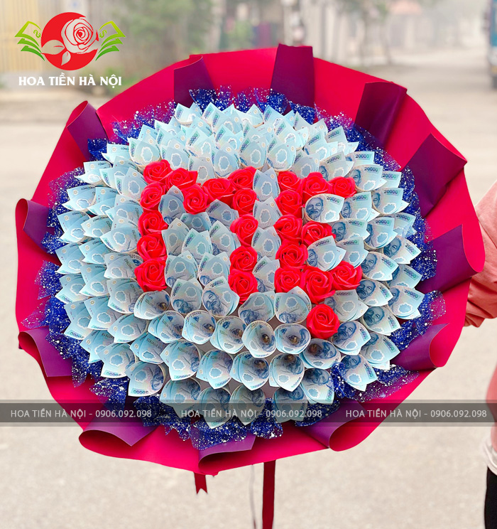 bó hoa tiền 20k chữ mẹ