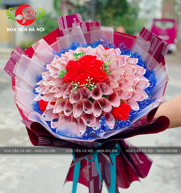 bó hoa bằng tiền 50k