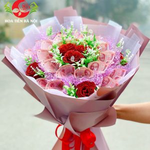 Bó hoa tiền 50k (Tone màu hồng phấn)
