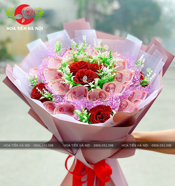 bó hoa bằng tiền 50k