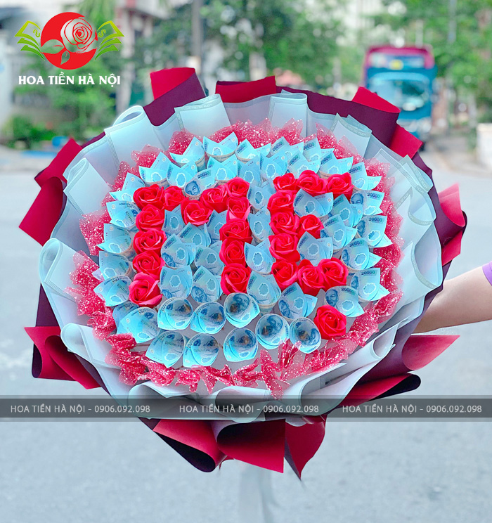 bó hoa tiền 20k chữ mẹ