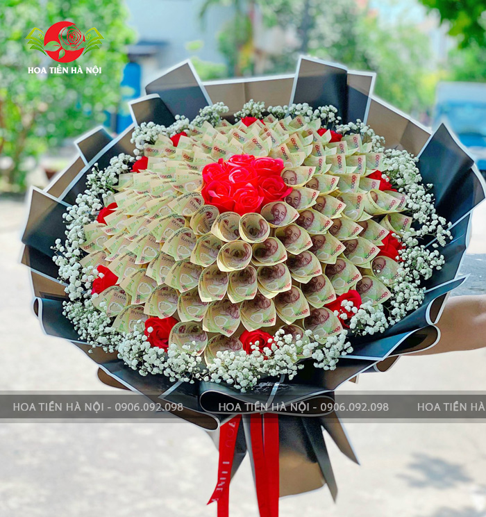 bó hoa tiền 10k 100 tờ