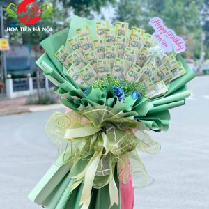 Bó hoa tiền 100k xanh ngọc