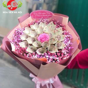 Bó hoa tiền 10k (Hồng mộng mơ)
