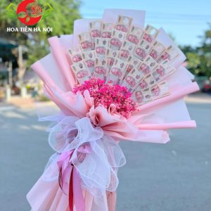 Bó hoa tiền 200k kiểu đứng (Hồng công chúa)