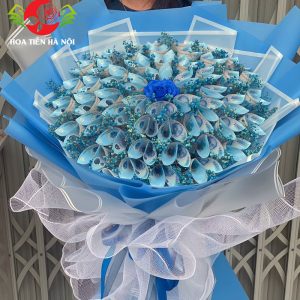 Bó hoa tiền 20k tone xanh