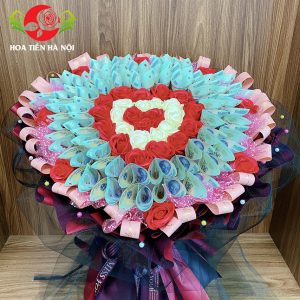Bó hoa tiền 25 triệu Full tiền 500k