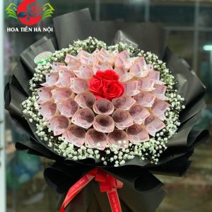 Bó hoa tiền 50k đen Basic