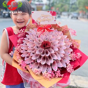 Bó hoa tiền 50k happy
