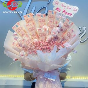 Bó hoa bằng tiền 50k (Hồng Baby)