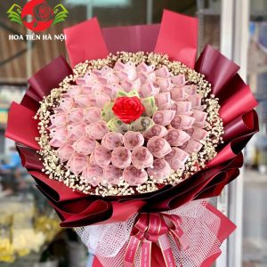 Bó hoa tiền 50k mix 100k