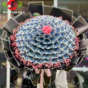 Bó hoa tiền 5k hồng đen