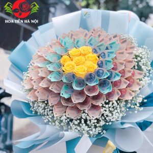 Bó hoa tiền 500k mix 200k