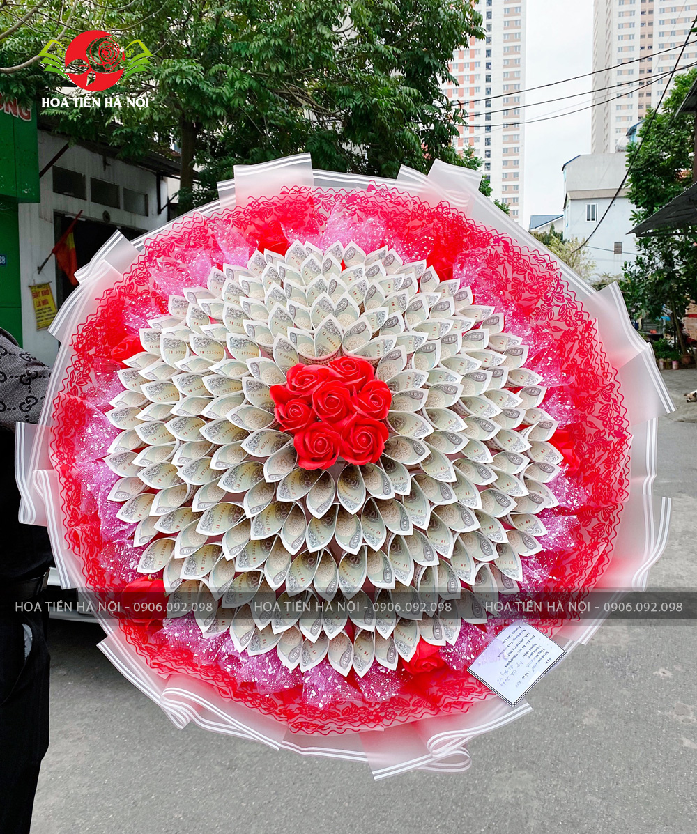 bó hoa tiền 1k 100 tờ
