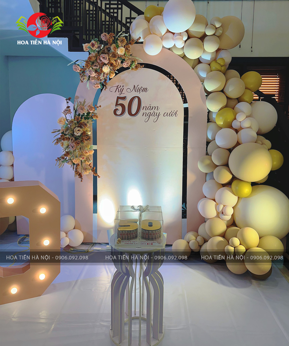 Bánh sinh nhật bằng tiền 200k số 50 Gold