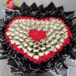 Bó hoa tiền 10$ đô la đen huyền bí