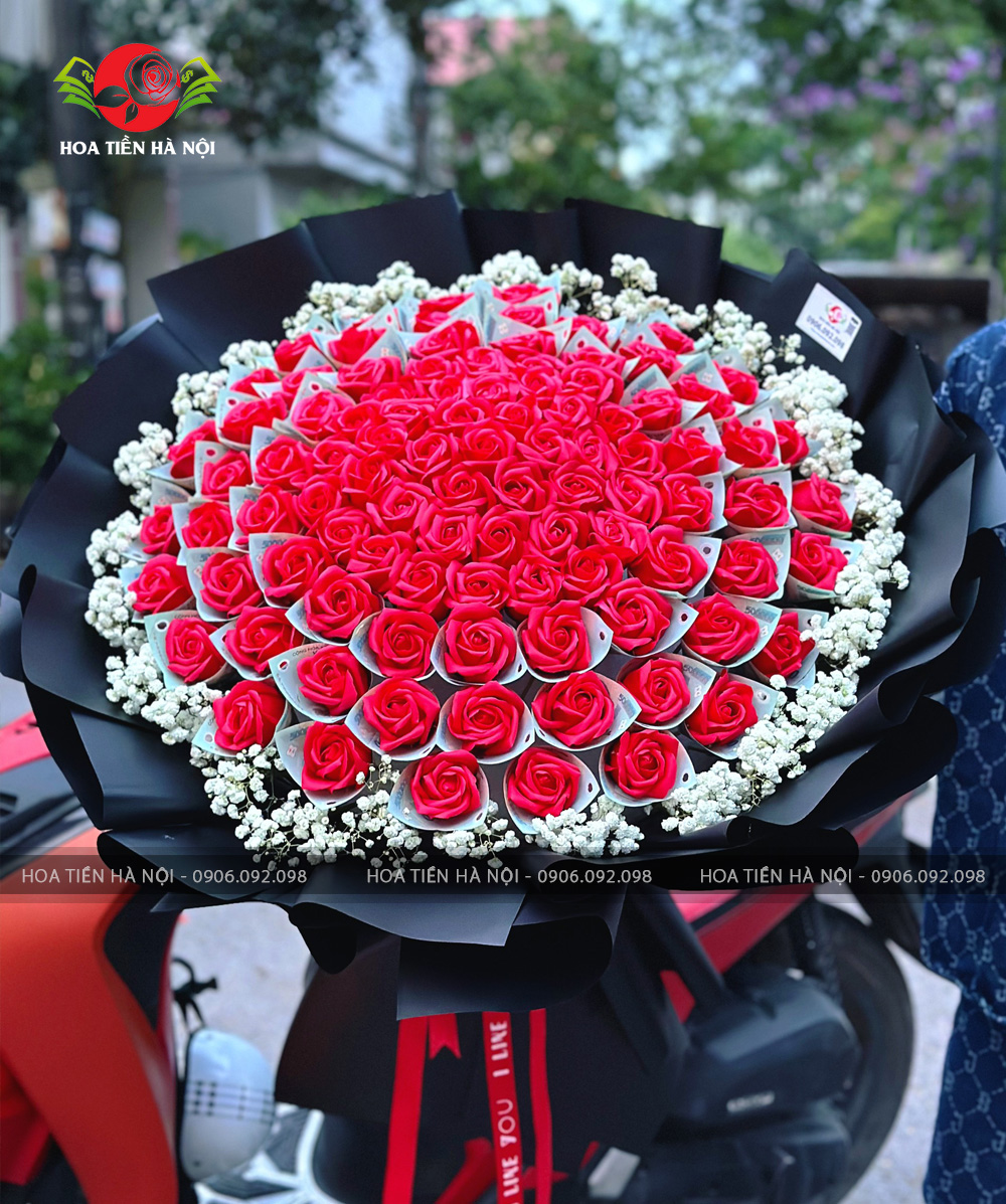 bó hoa tiền 500k 99 bông hồng