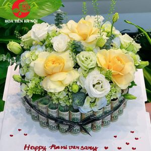 Bánh sinh nhật bằng tiền 100k kỷ niệm