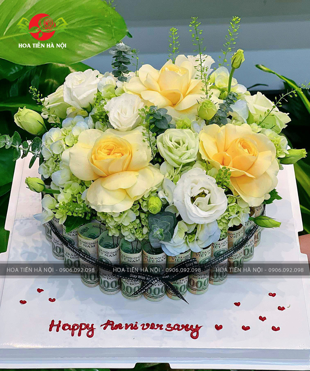 Bánh sinh nhật bằng tiền 100k kỷ niệm