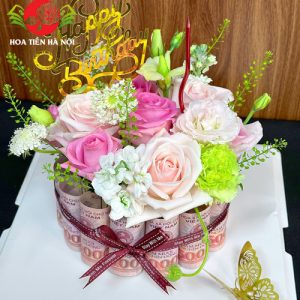 Bánh sinh nhật bằng tiền 50k 1 tầng