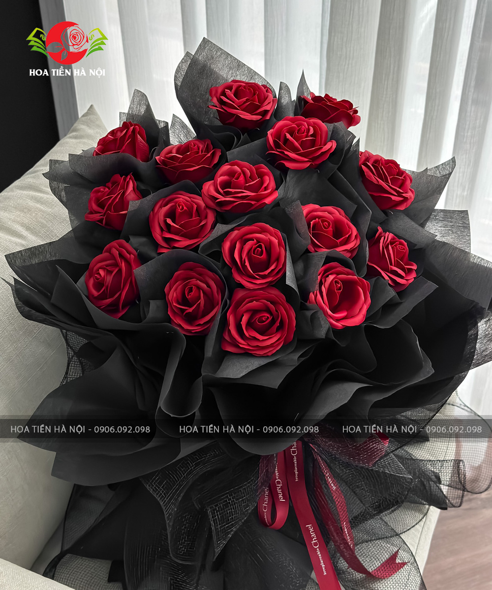 Bó hoa hồng dun 7 lớp thiết kế