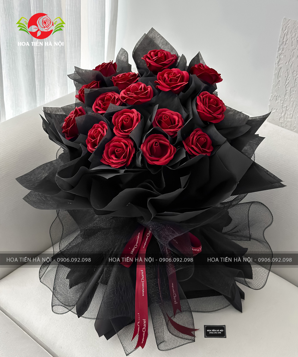 Bó hoa hồng dun 7 lớp thiết kế