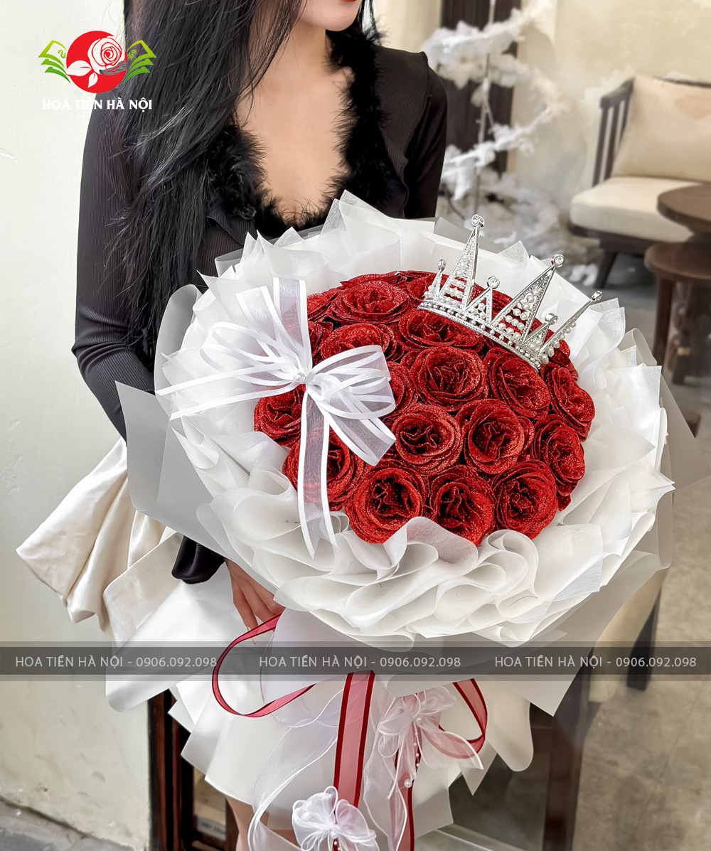 Bó hoa hồng nhũ em bé