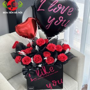 Giỏ hoa bóng bay i love you