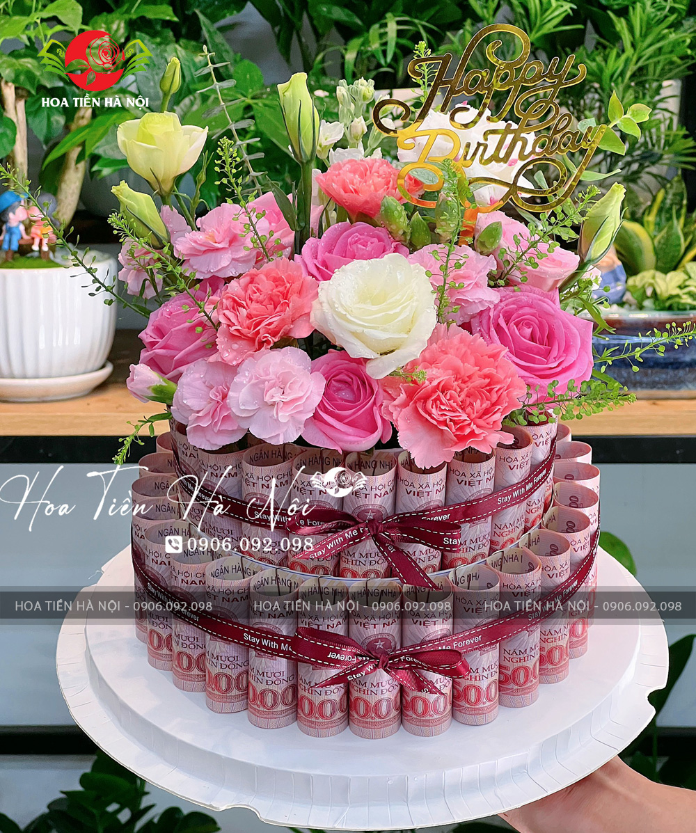 Bánh sinh nhật bằng tiền 50k dễ thương