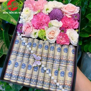 Hộp hoa tiền 500k baby của anh