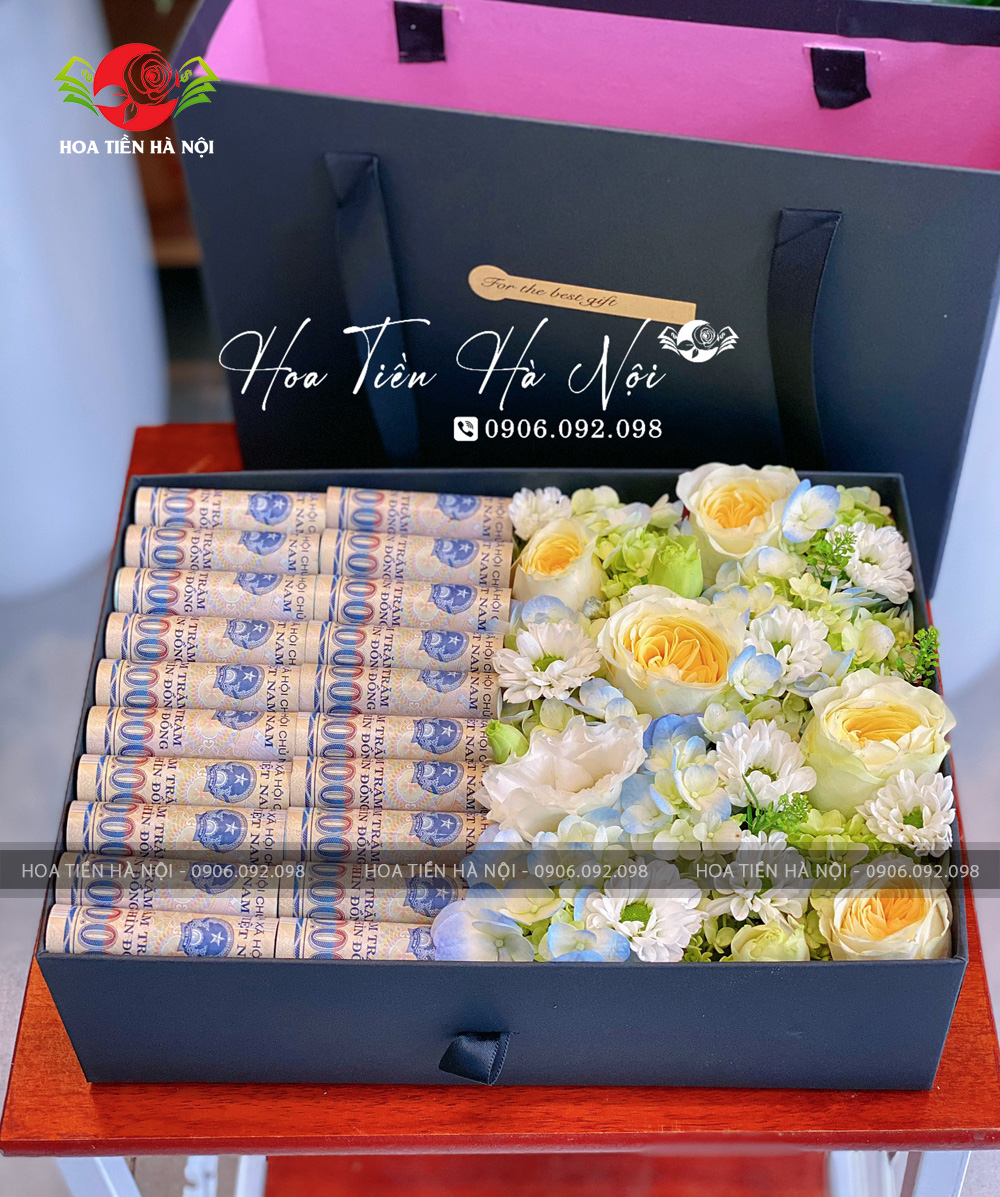 Hộp hoa tiền cẩm tú cầu