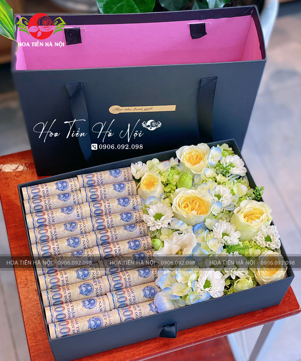 Hộp hoa tiền cẩm tú cầu