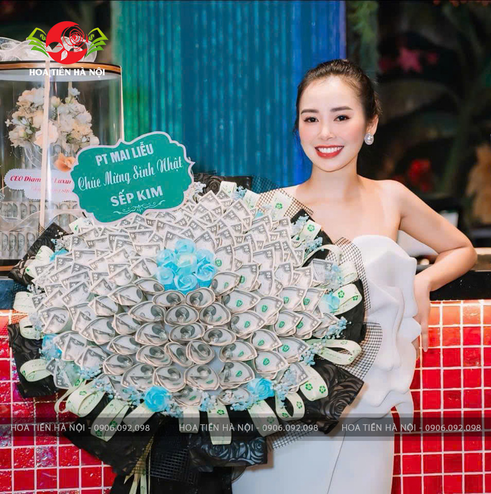 Bó hoa tiền 100 tờ 2 đô la