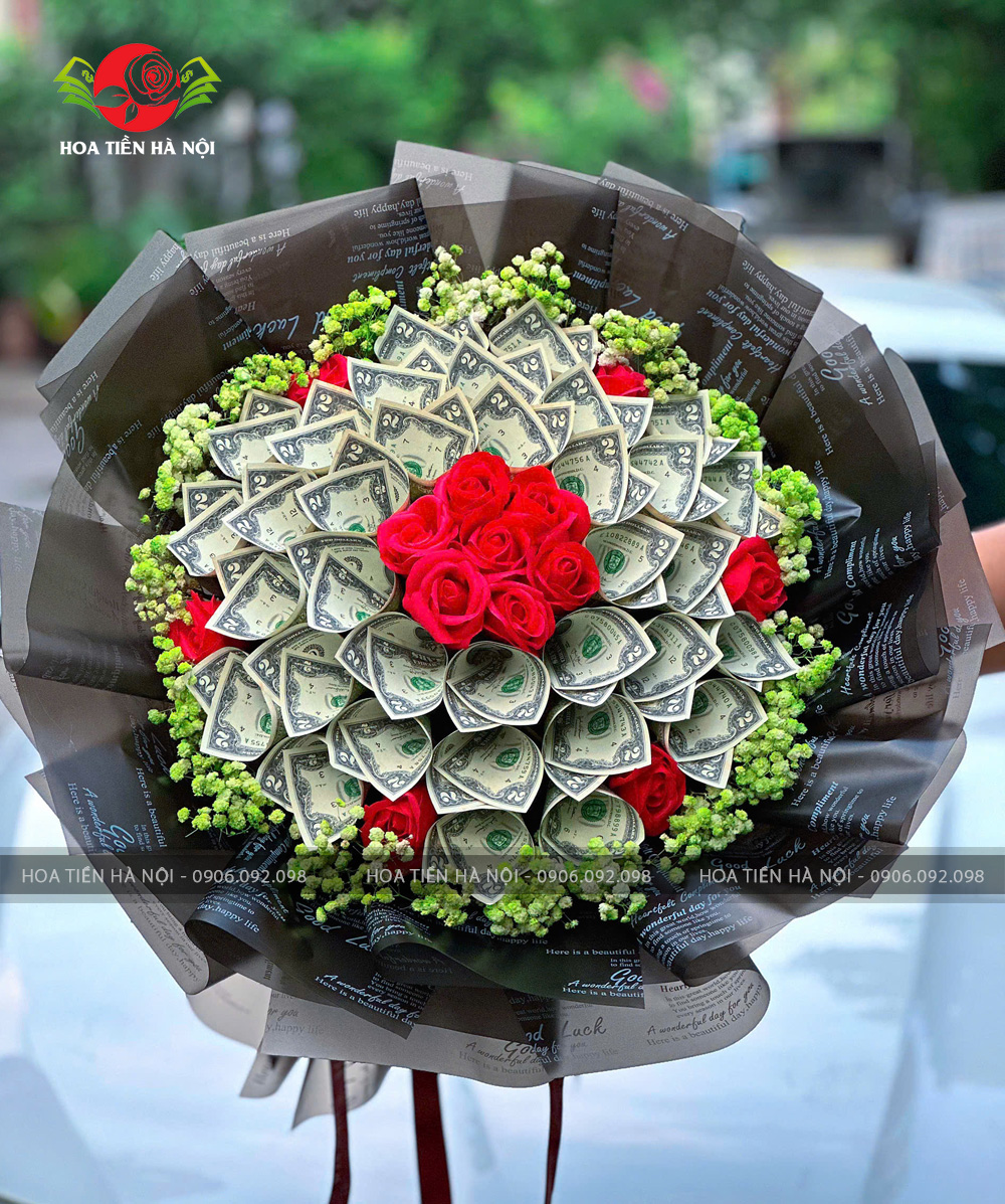 Bó hoa tiền 2$ đô la