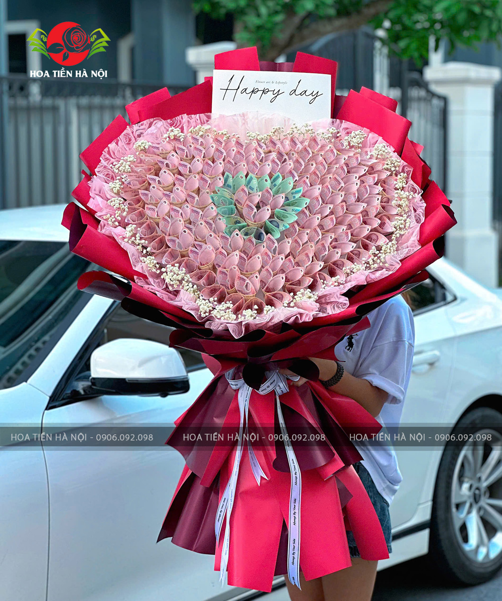 Bó hoa tiền 50k Happy Day