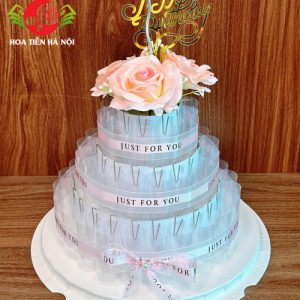 Cốt bánh sinh nhật 3 tầng hồng dịu