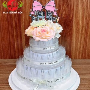 Khuôn bánh sinh nhật 3 tầng hồng baby
