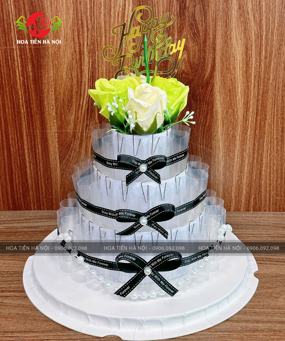 Khuôn bánh sinh nhật 3 tầng xanh nõn chuối