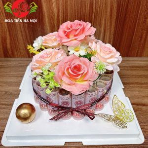 Khuôn bánh sinh nhật 1 tầng màu hồng phấn