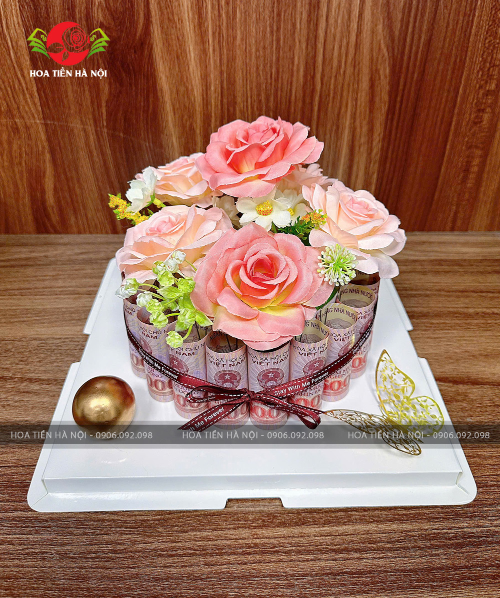 Khuôn bánh sinh nhật 1 tầng màu hồng phấn
