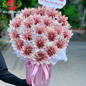 Giỏ hoa tiền 50k 100 tờ siêu dễ thương