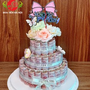 Bánh sinh nhật tiền 50k nơ công chúa