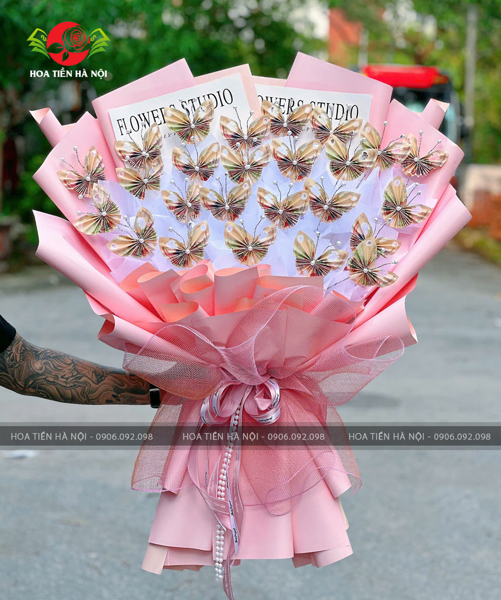 Bó hoa bướm 200k tone hồng